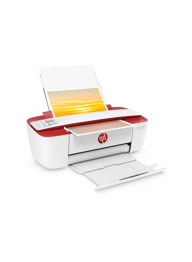 HP - DeskJet Ink Advantage 3788 Wireless, Print, Copy, Scan All-in-One Printer  - Red [T8W49C] Red/White - Image 1