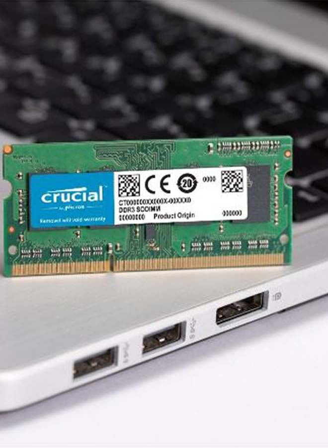 crucial - 8GB Single DDR3 1600MT/s Notebook RAM Memory (CT102464BF160B) Green - Image 1
