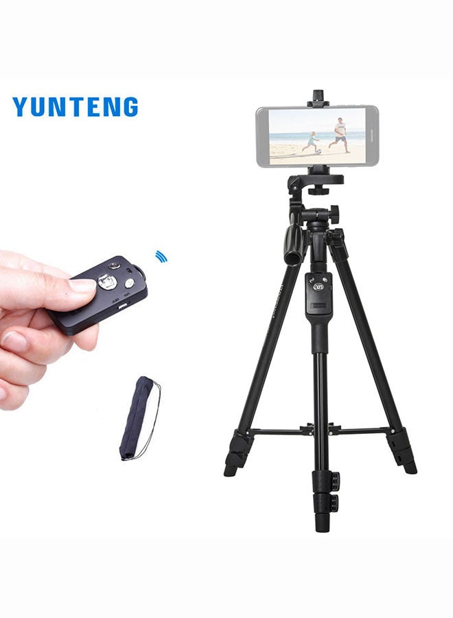 VCT-5208 Portable Tripod Stand With Remote Shutter Black 