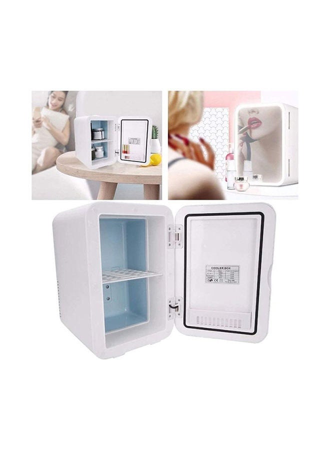 Mini Makeup Fridge, Portable Cosmetic Refrigerator, Mirror And Led Lighting, Used for Beauty Skin Care in Home & Car 8 L CZBXHZJMAA White 