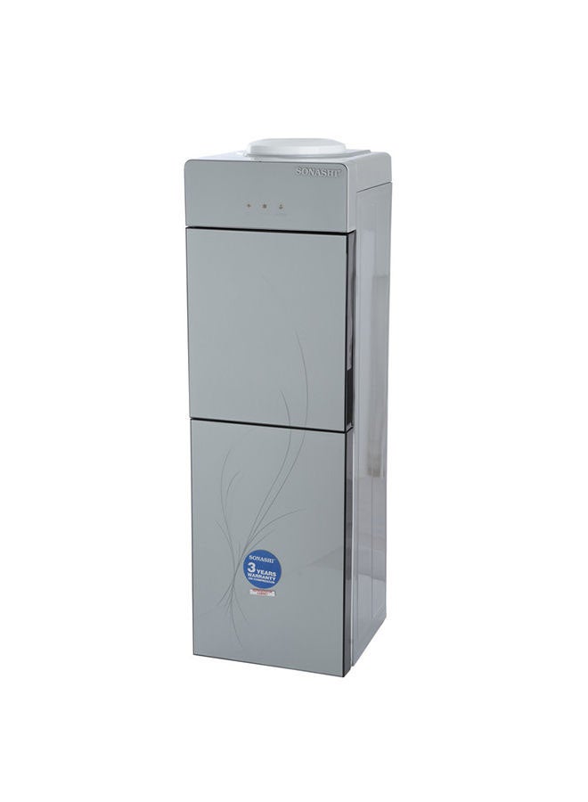 2 Tap Hot & Cold Free Standing Water Dispenser - With Asbeila Compressor, Refrigerator Cabinet and LED Light Indicator | Perfect For Home And Office SWD-54 Silver 