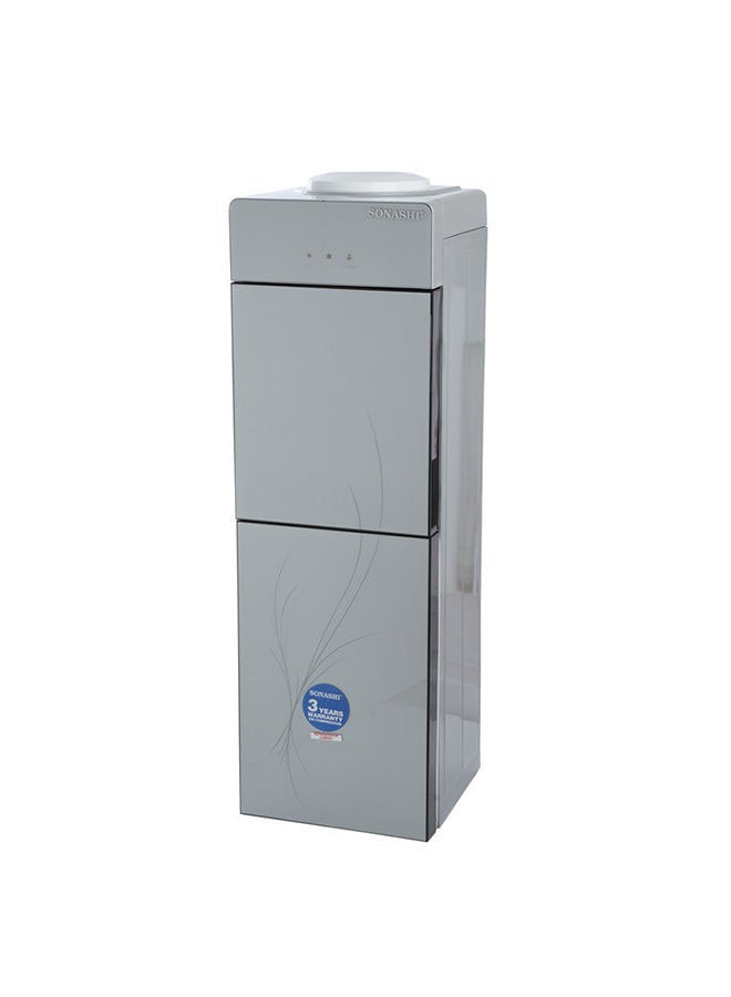 SONASHI 2 Tap Hot & Cold Free Standing Water Dispenser - With Asbeila Compressor, Refrigerator Cabinet and LED Light Indicator | Perfect For Home And Office SWD-54 Silver  - Image 1