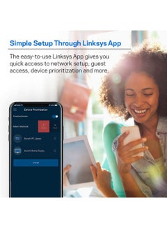 LINKSYS WHW0303 Velop WiFi 5 Tri-Band Whole Home Mesh Wi-Fi System (AC6600 Wi-Fi Router/Wi-Fi Extender for Seamless Coverage, Parental Controls, 3-Pack, Covers Up to 6,000 sq ft) White  - Image 2