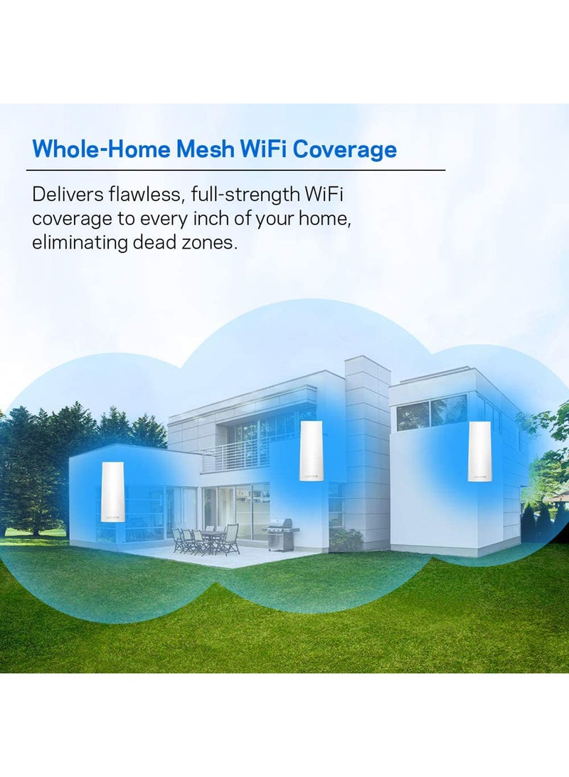 LINKSYS - WHW0303 Velop WiFi 5 Tri-Band Whole Home Mesh Wi-Fi System (AC6600 Wi-Fi Router/Wi-Fi Extender for Seamless Coverage, Parental Controls, 3-Pack, Covers Up to 6,000 sq ft) White - Image 1