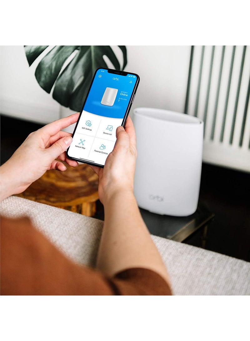 NETGEAR - RBK53S-100UKS Orbi Whole Home Mesh Wifi System With Advanced Cyber Threat Protection, 3-Pack White - Image 1
