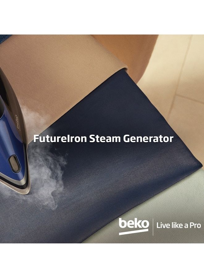 Beko - Steam Iron, Dragon Future Iron, SoftGlide Soleplate, Auto Shut-Off 350 ml 3000 W SPA9130B Blue - Image 1