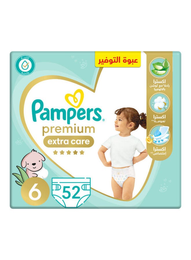 Pampers - Premium EXTRA CARE Diapers, Size 6, Saving Pack, 52 Baby Diapers - Image 1