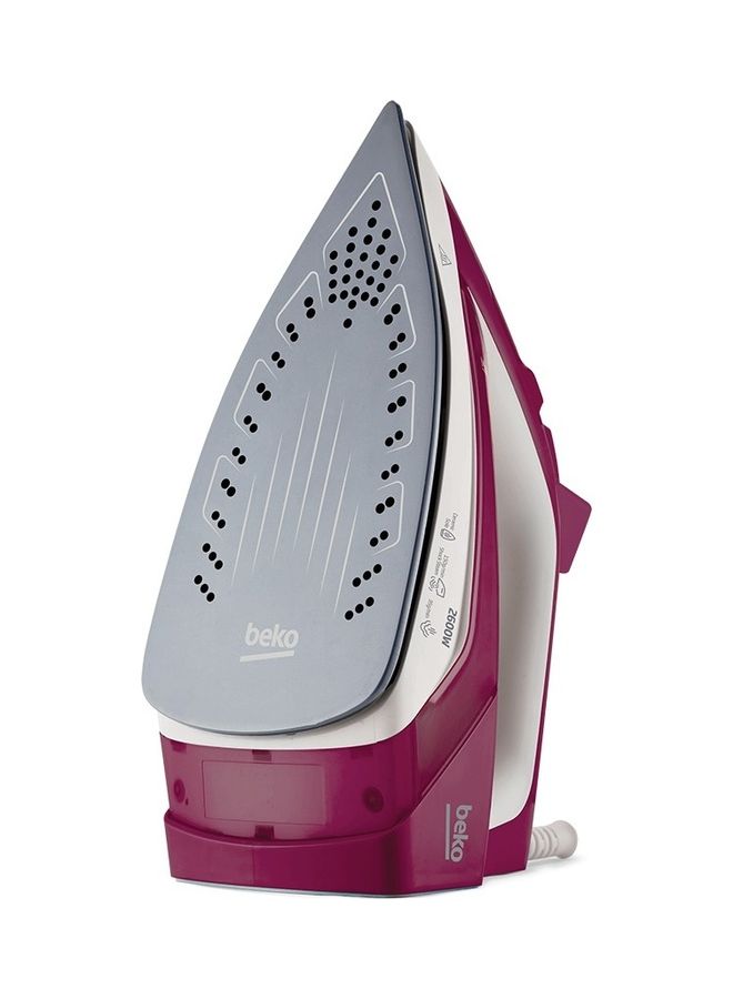 Beko Steam Iron, Ceramic Coated Soleplate with Steam Pools, Auto Shut-Off 240 ml 2600 W SIM3126R Purple  - Image 4