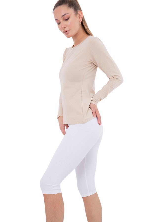 كارينا Carina Wear Capri Legging M4545-white white - Image 1