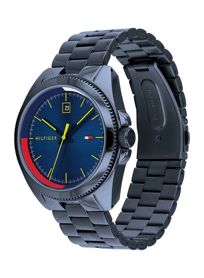 تومي هيلفيغر ساعة يد دائرية أنالوج للرجال بسوار من الستانلس ستيل 1791689 للرجال - Image 1