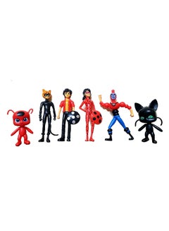 6-Piece Miraculous Ladybug Collectible Action Figure Model Toy For Kids