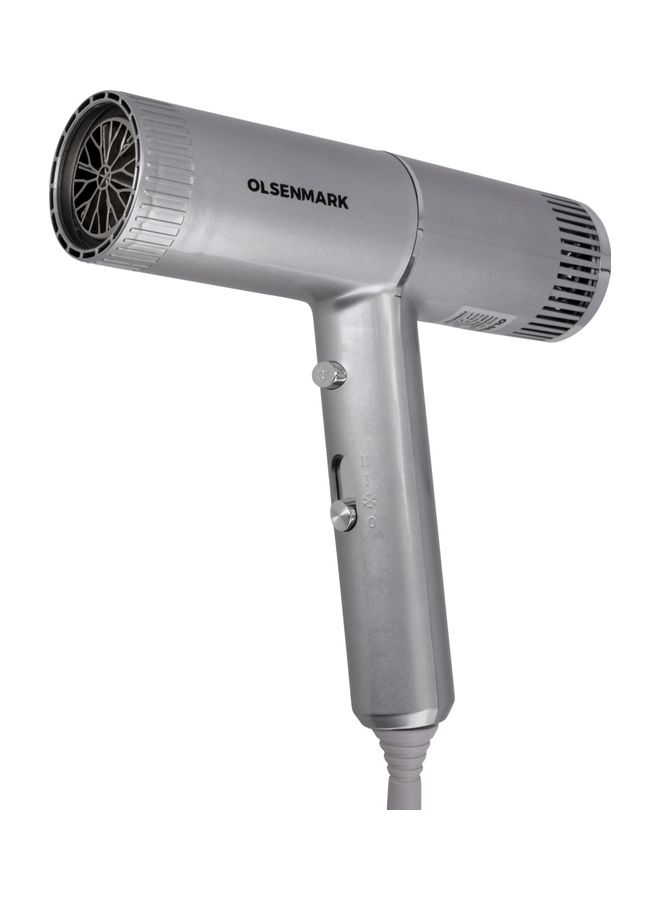 Olsenmark 1500 W Professional Iconic Hair DryerWith 1 Cool Function and 3 Level Temperature Silver 300grams - Image 1