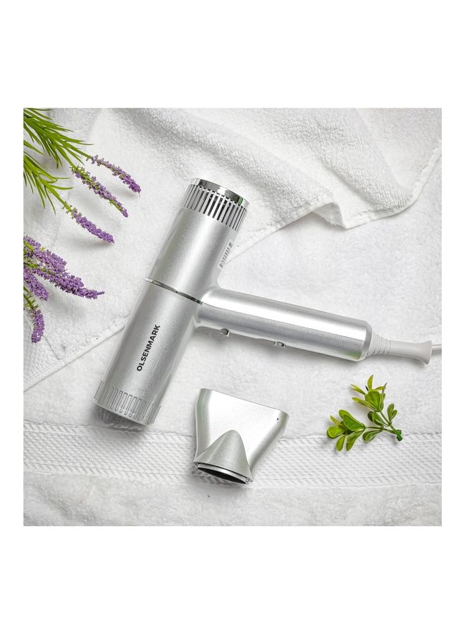 Olsenmark 1500 W Professional Iconic Hair DryerWith 1 Cool Function and 3 Level Temperature Silver 300grams - Image 2