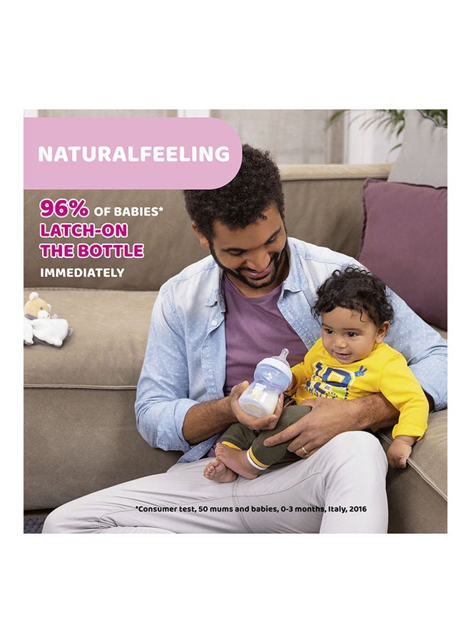 Chicco - Natural Feeling Bottle Silicone Medium Flow, 2+ Months, 250ml, Neutral - Image 1