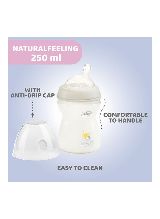 Chicco - Natural Feeling Bottle Silicone Medium Flow, 2+ Months, 250ml, Neutral - Image 1
