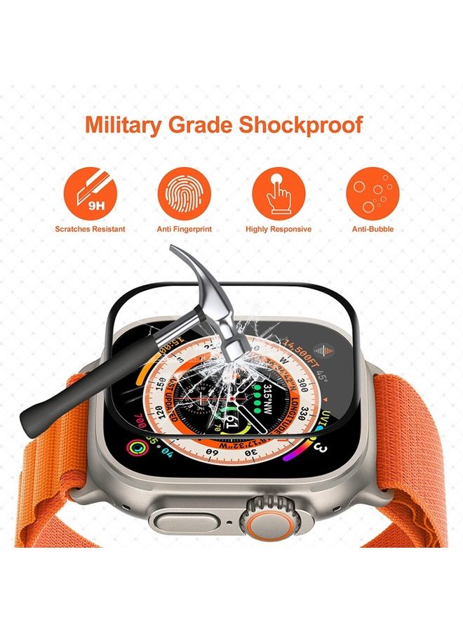 MARGOUN 2Pack for Apple Watch Ultra 49mm Screen Protector Tempered Glass 9H Anti-Scratch Full Coverage Transparent HD Film Clear - Image 5