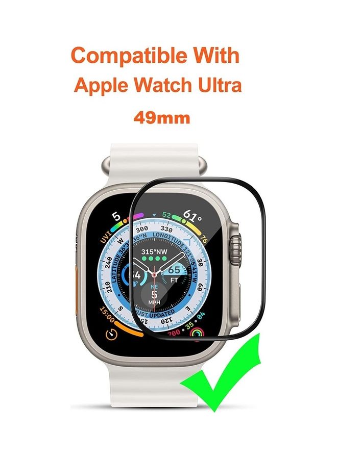 MARGOUN 3Pack for Apple Watch Ultra 49mm Screen Protector Tempered Glass 9H Anti-Scratch Full Coverage Transparent HD Film Clear - Image 3
