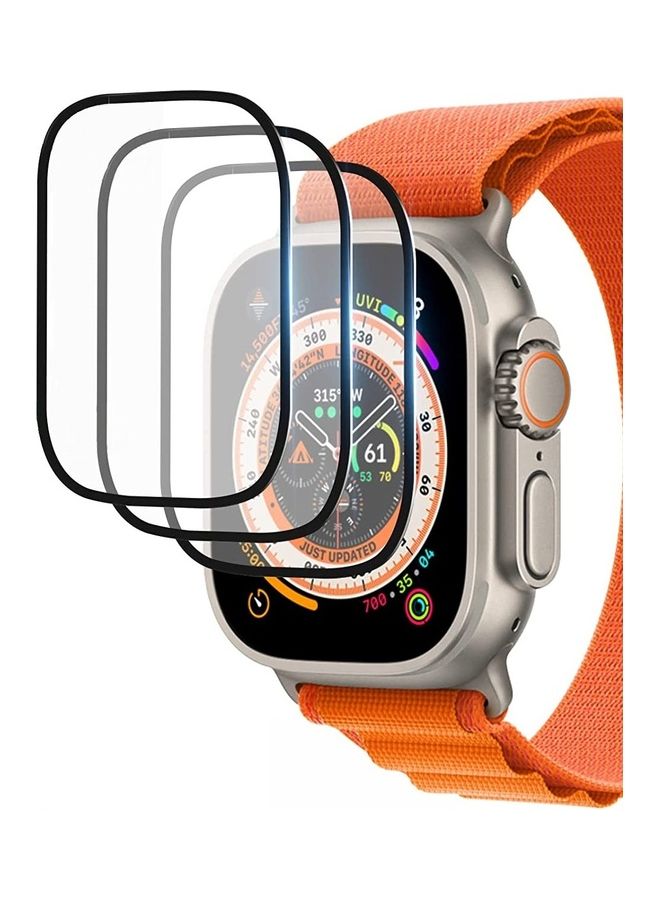MARGOUN 3Pack for Apple Watch Ultra 49mm Screen Protector Tempered Glass 9H Anti-Scratch Full Coverage Transparent HD Film Clear - Image 1