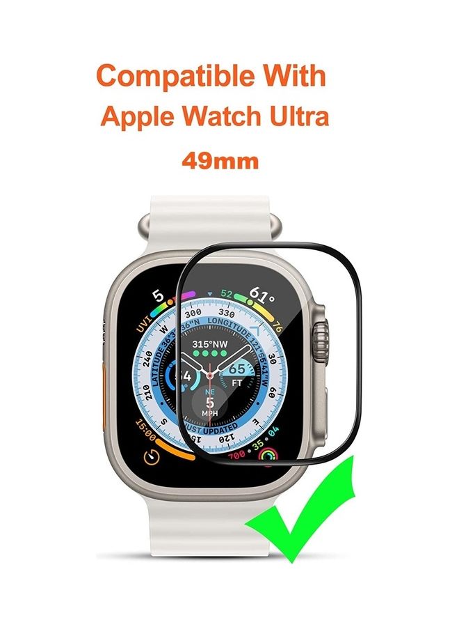 MARGOUN Apple Watch Ultra 49mm Screen Protector Tempered Glass 9H Anti-Scratch Full Coverage Transparent HD Film Clear - Image 2