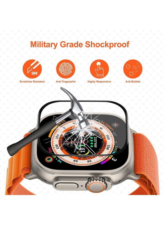 MARGOUN Apple Watch Ultra 49mm Screen Protector Tempered Glass 9H Anti-Scratch Full Coverage Transparent HD Film Clear - Image 3