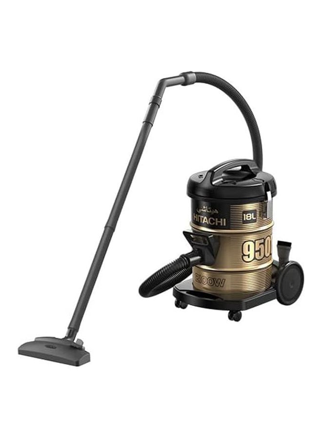 HITACHI - Canister Vacuum 2100W 18 L 2100 W CV-950H SS220 BK Black/Gold - Image 1