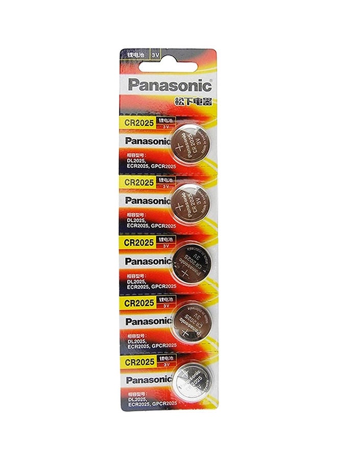 Panasonic 5-Piece CR2025 Lithium Battery Silver - Image 2