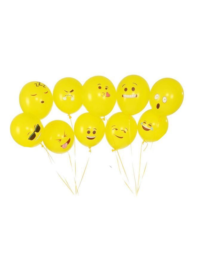 10-Piece Authentic Printed Cute Big Eyes Emoji Smiley Face Latex Balloons 10x4x8cm 22cm - Image 1