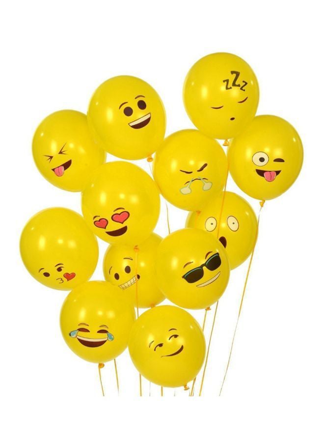 10-Piece Authentic Printed Cute Big Eyes Emoji Smiley Face Latex Balloons 10x4x8cm 22cm - Image 2