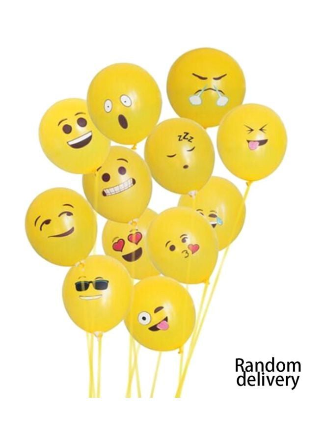 10-Piece Authentic Printed Cute Big Eyes Emoji Smiley Face Latex Balloons 10x4x8cm 22cm - Image 3