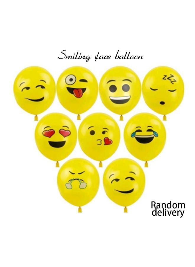10-Piece Authentic Printed Cute Big Eyes Emoji Smiley Face Latex Balloons 10x4x8cm 22cm - Image 4