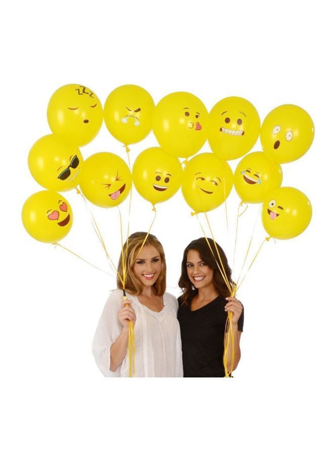 10-Piece Authentic Printed Cute Big Eyes Emoji Smiley Face Latex Balloons 10x4x8cm 22cm - Image 5