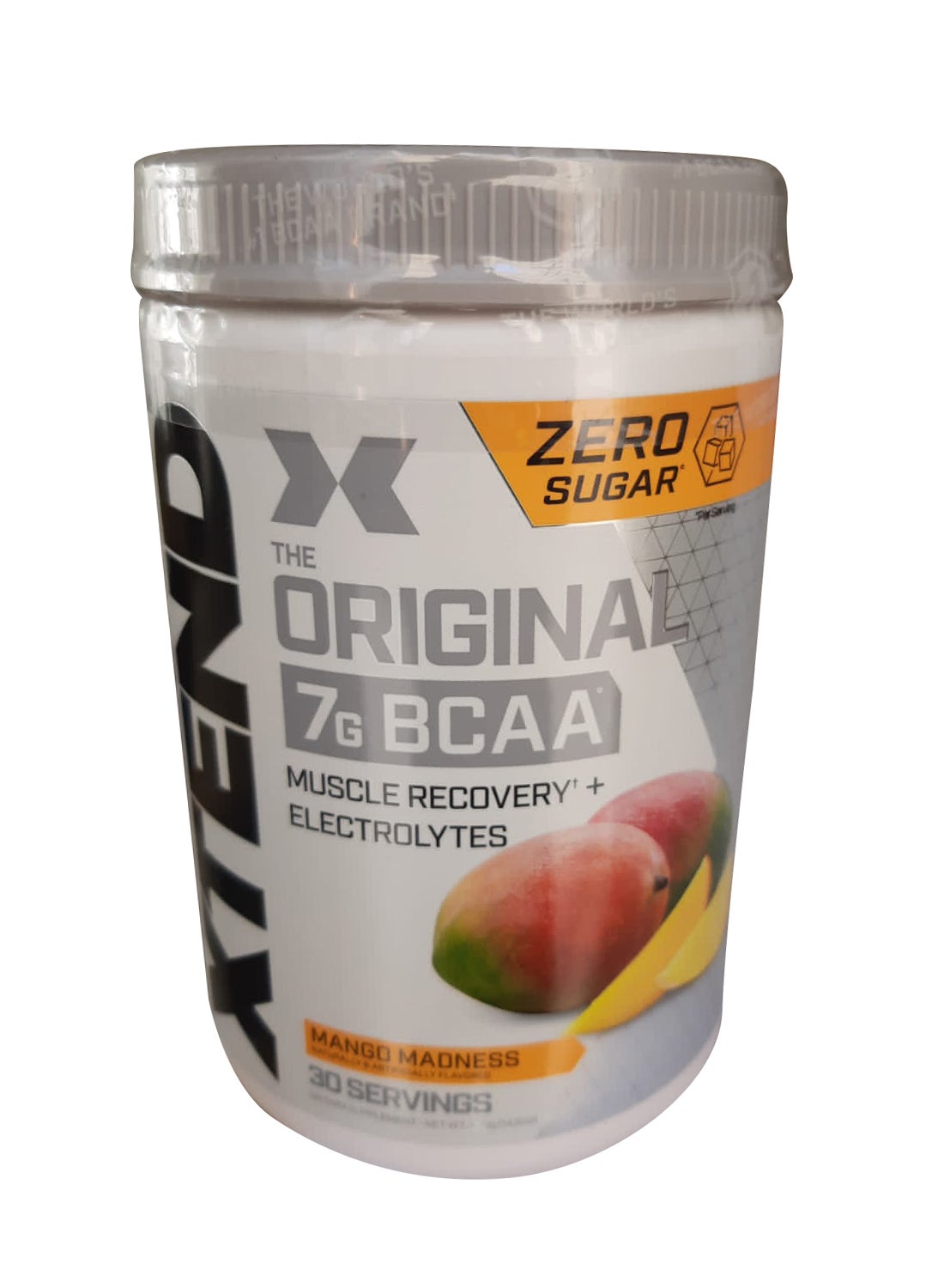 Xtend No Suger The Original 7G Bcaa Muscle Recovery + Electrolytes Mango Madness Naturally &Artificially Flavored 405 Gram 30-Serving