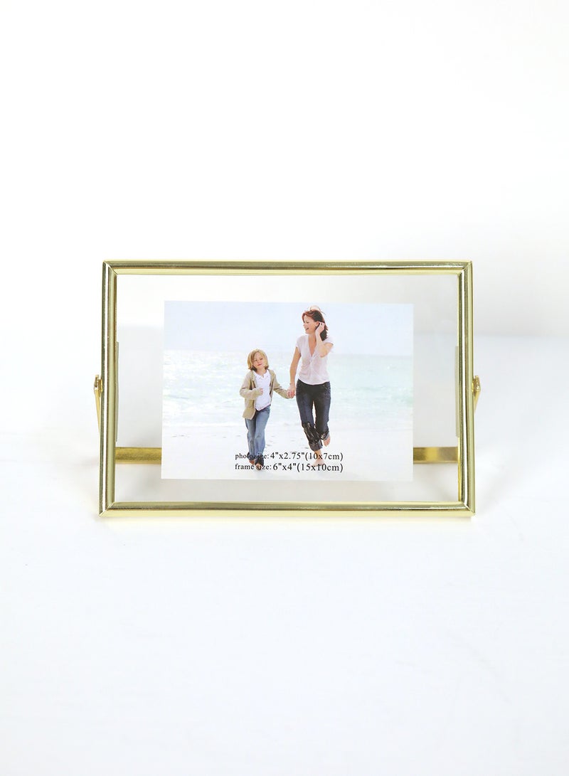 Switch - Tabletop Photo Frames With Outer Frame Gold outer frame size: L15.7xH10.7xT1cm for photo size: 4x6inch - Image 1