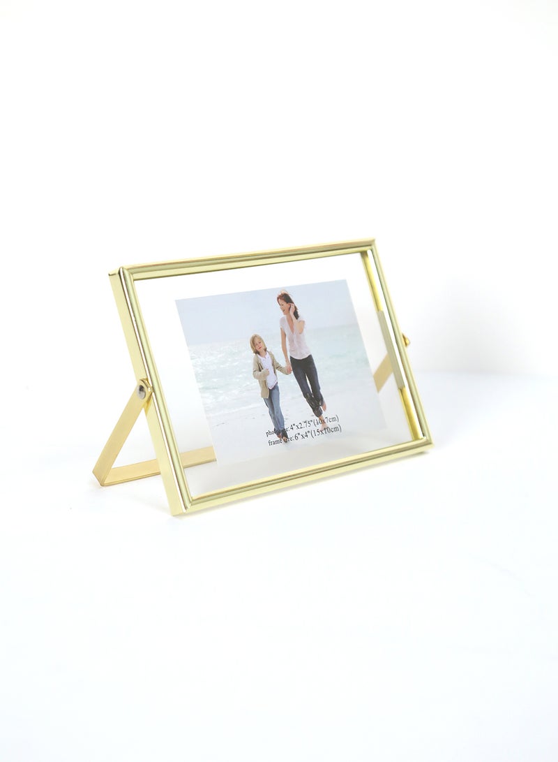 Switch - Tabletop Photo Frames With Outer Frame Gold outer frame size: L15.7xH10.7xT1cm for photo size: 4x6inch - Image 1