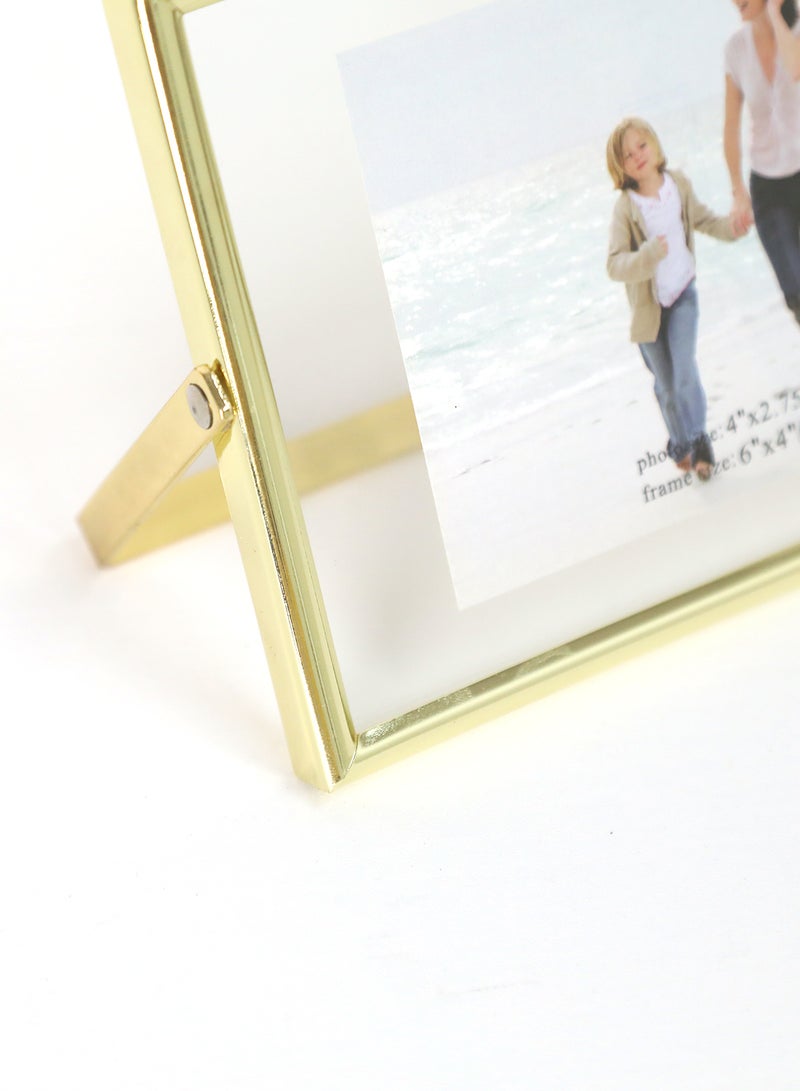 Switch - Tabletop Photo Frames With Outer Frame Gold outer frame size: L15.7xH10.7xT1cm for photo size: 4x6inch - Image 1