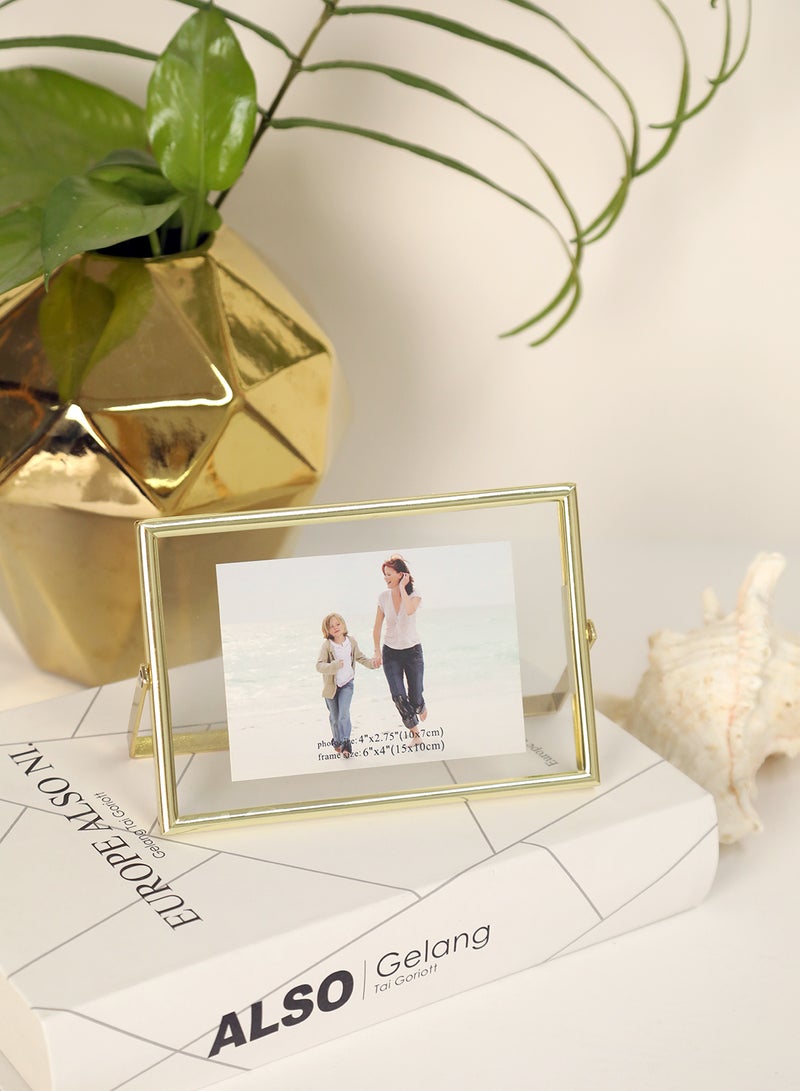 Switch - Tabletop Photo Frames With Outer Frame Gold outer frame size: L15.7xH10.7xT1cm for photo size: 4x6inch - Image 1