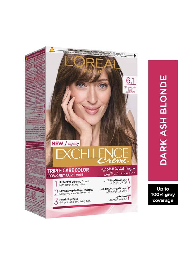 L'OREAL PARIS Excellence Creme Triple Care  Colour 6.1 Dark Ash Blonde 192ml  - Image 2