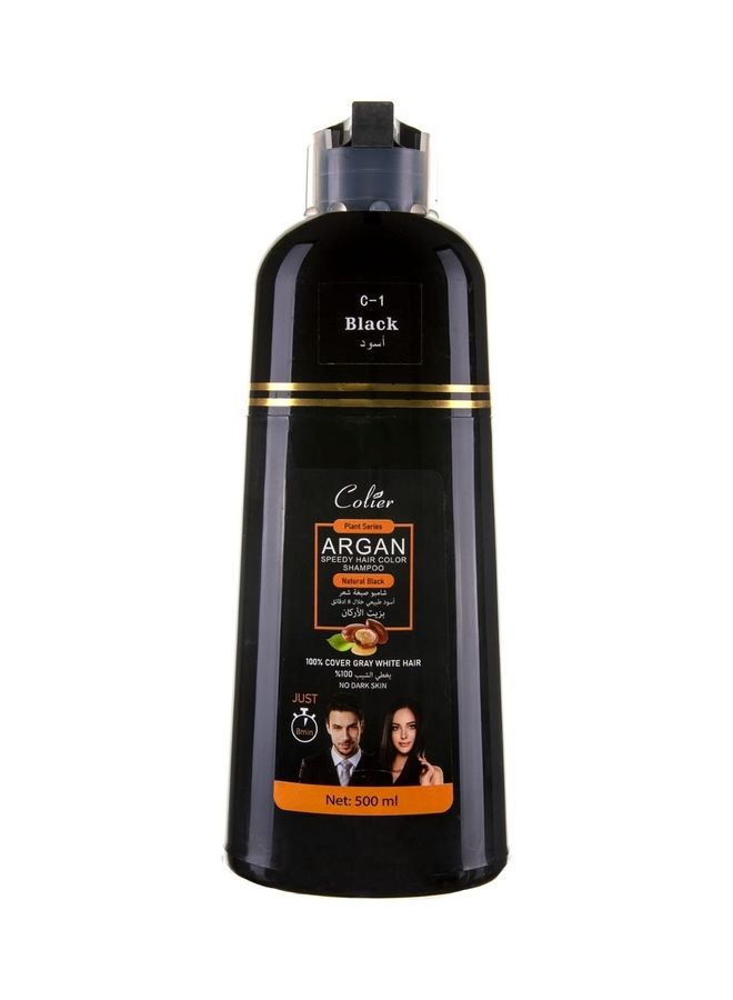 COLIER Argan Oil Hair Dye Shampoo Black 500ml  - Image 1