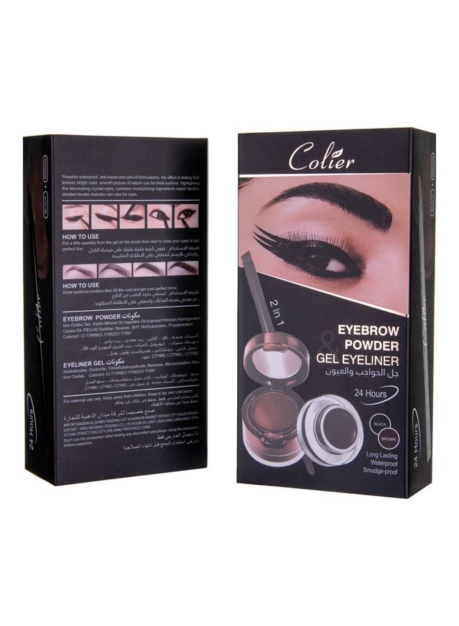 COLIER 2-in-1 Eye Brow Defining Cream Black/Brown  - Image 3