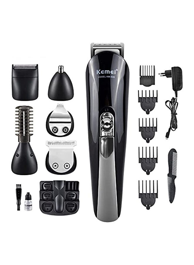 Kemei - KM-600 11-In-1 Super Grooming kit Black/Silver - Image 1