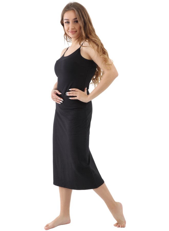 Carina Wear Carina Wear Cami Dress Long M4557- Black  - Image 3