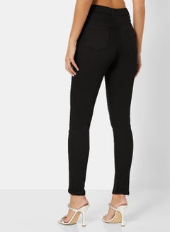 FEMME LUXE Cut Away Skinny Jeans Black  - Image 2