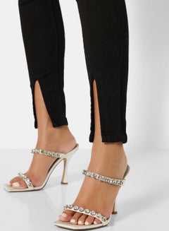 FEMME LUXE Cut Away Skinny Jeans Black  - Image 4