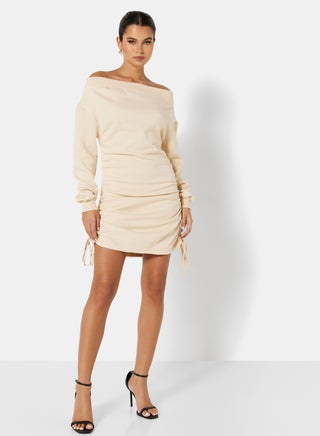 Off-Shoulder Dress Cream