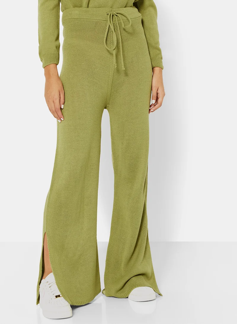 FEMME LUXE Basic Knit Loungewear Set Khaki