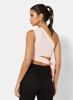 FEMME LUXE Cut-Out Detail Crop Top Light Pink  - Image 2