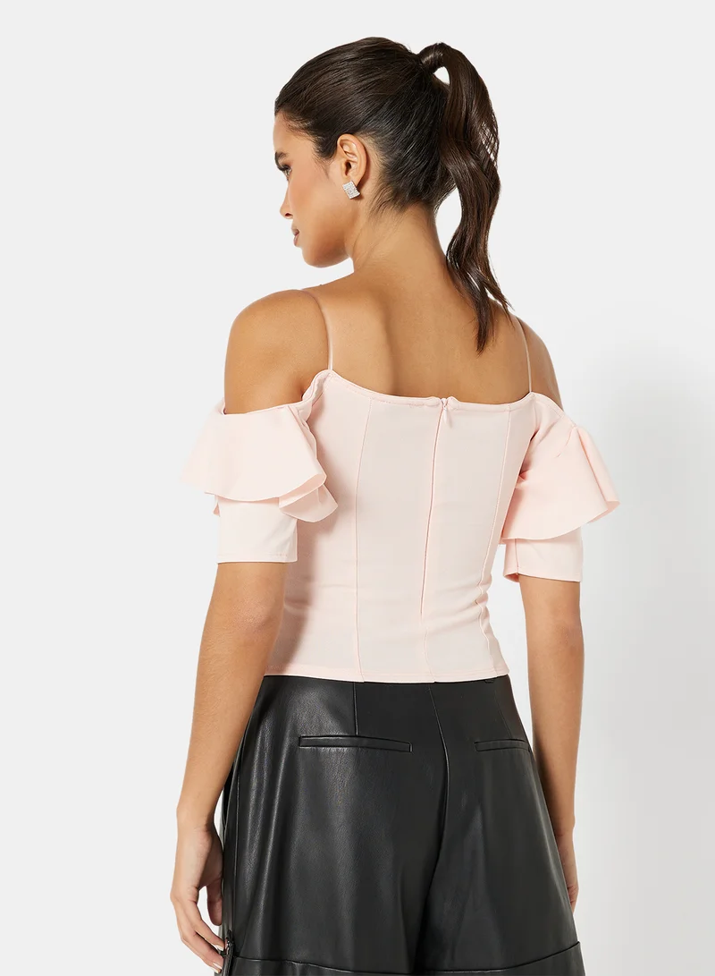 FEMME LUXE Ruffle Detail Bandeau Top