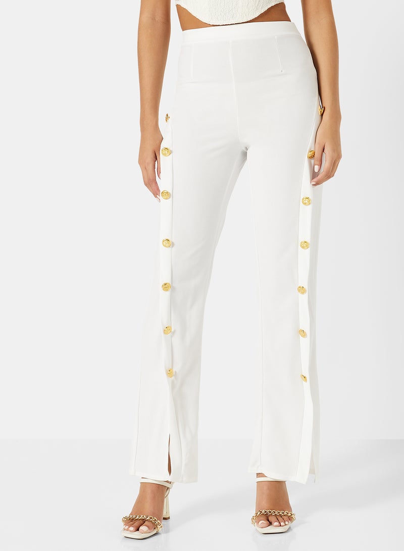 Button Detail Trousers White - v1667825934/N50927129V_1