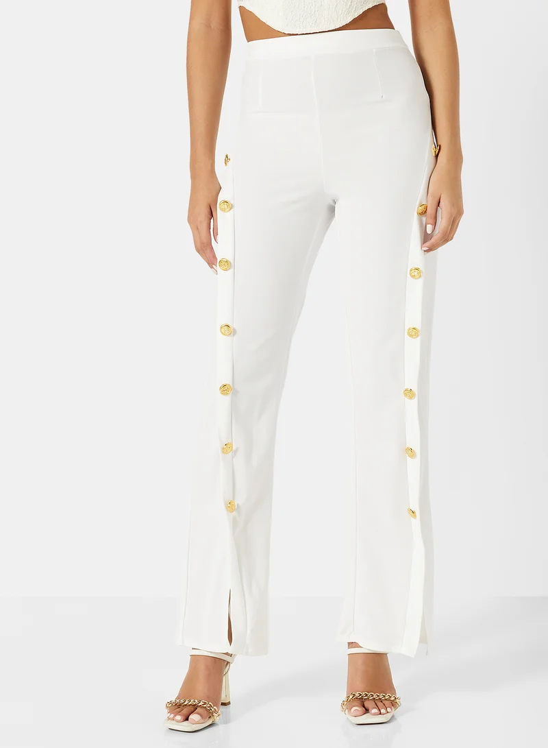 FEMME LUXE Button Detail Trousers