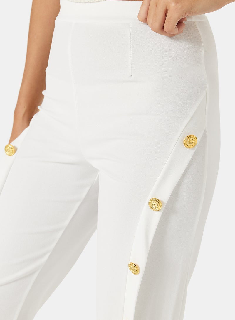 Button Detail Trousers White - v1667825935/N50927129V_3